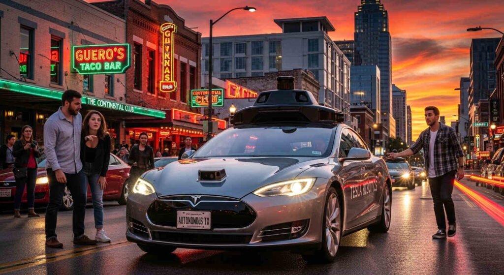 Ruas de Austin com Táxis sem Motorista