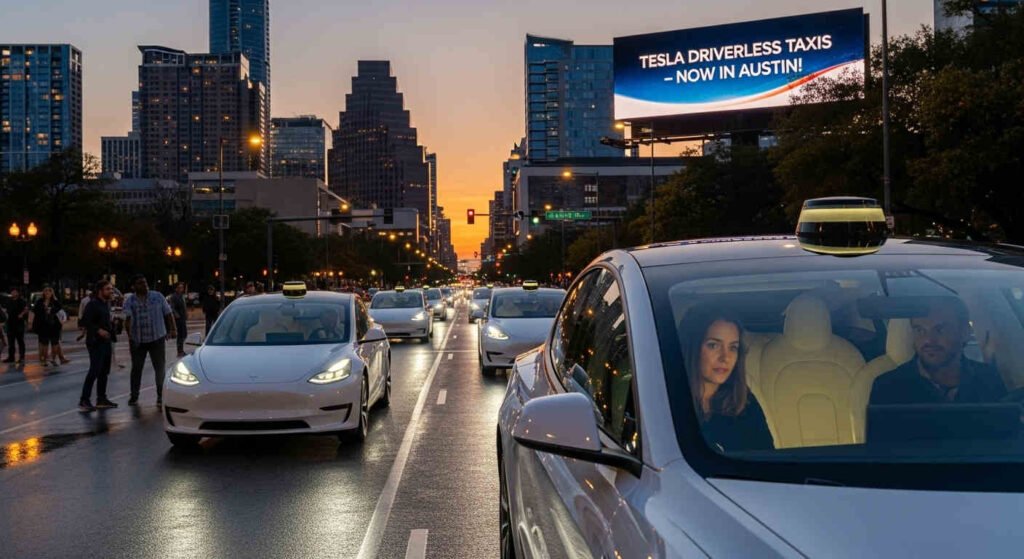 Ruas de Austin com Táxis sem Motorista