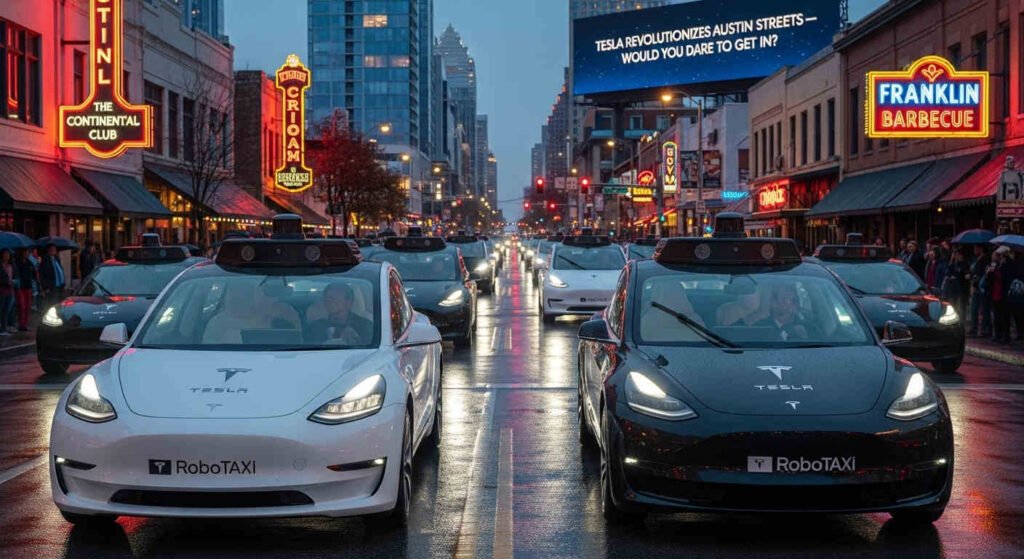 Ruas de Austin com Táxis sem Motorista