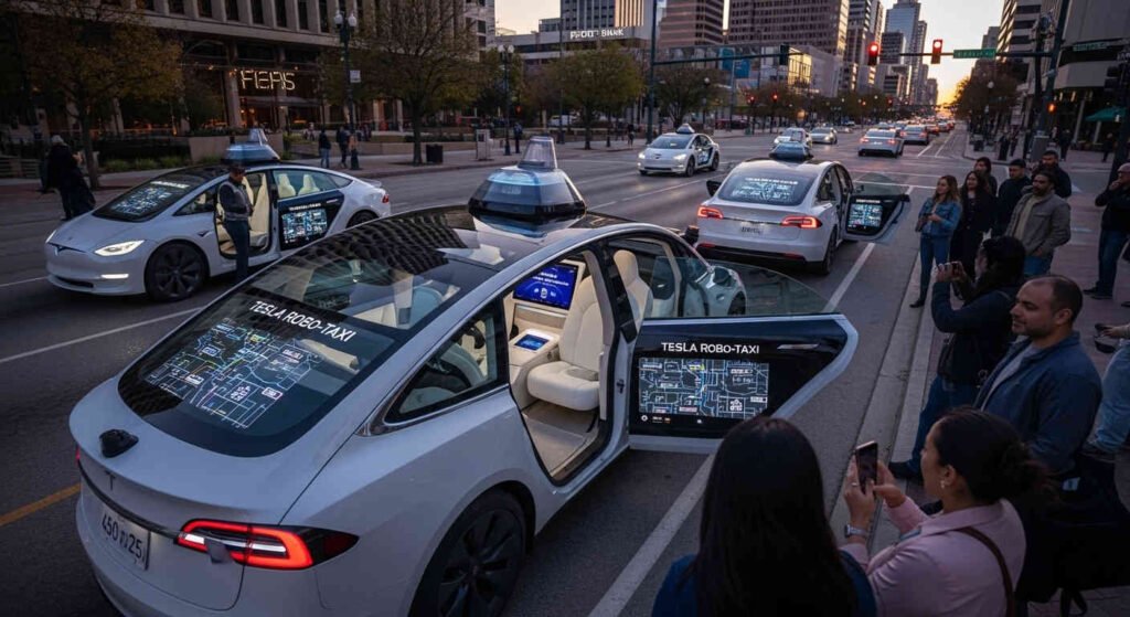 Ruas de Austin com Táxis sem Motorista