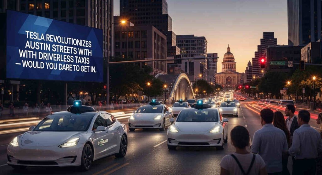 Ruas de Austin com Táxis sem Motorista